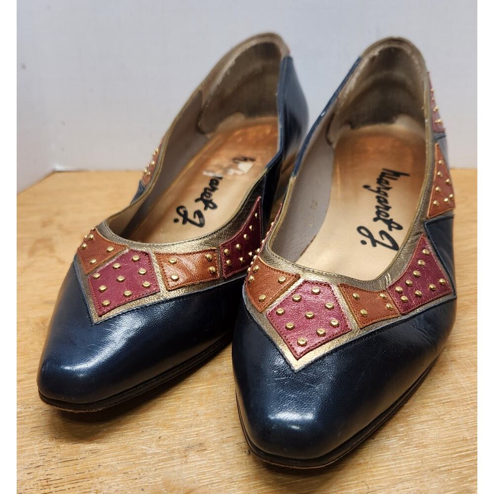 MARGARET JERROLD All Leather Shoes Made In Spain Sz 7 M Vintage Heel Lift Damage